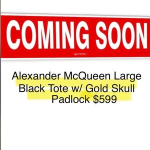 Alexander McQueen Black Bag with Gold Accents Coming Next Week